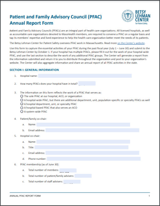 PFAC Form 2025 screenshot