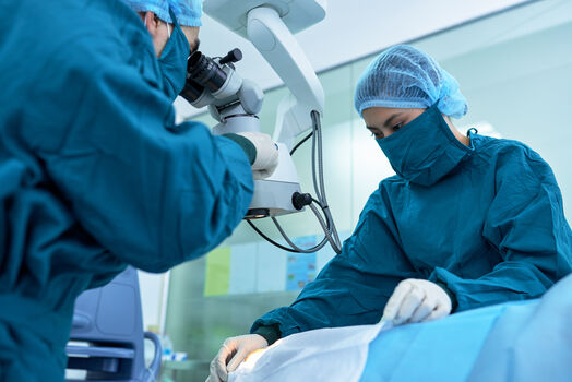 Surgeons performing cataract surgery